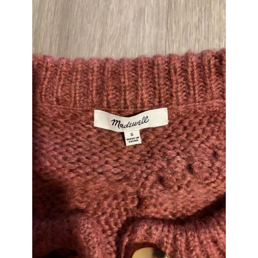 Cozy Cable-Knit Cardigan Sweater - Rust - Picture 2 of 2